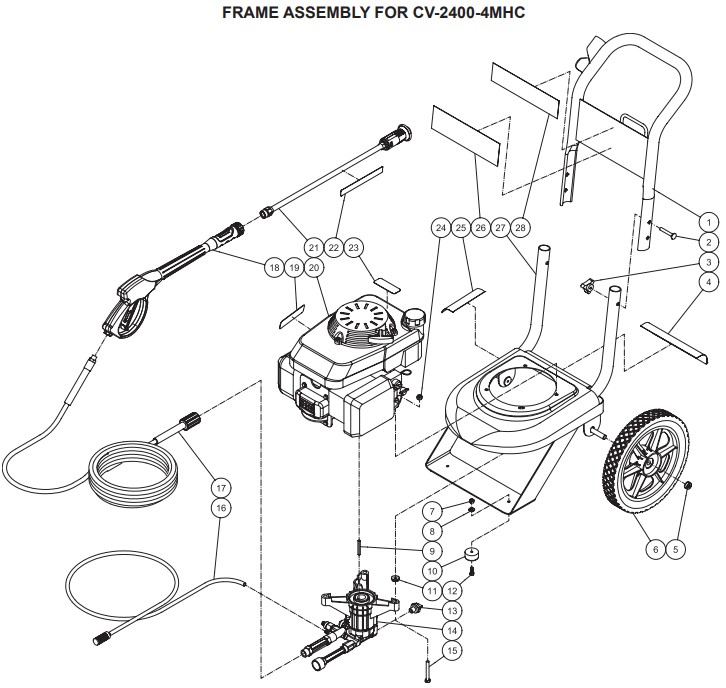 MITM CV-2400 pressure washer replacement parts